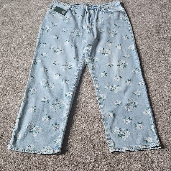 wild fable Denim - Wild Fable Blue Straight Leg Jeans with Floral Print